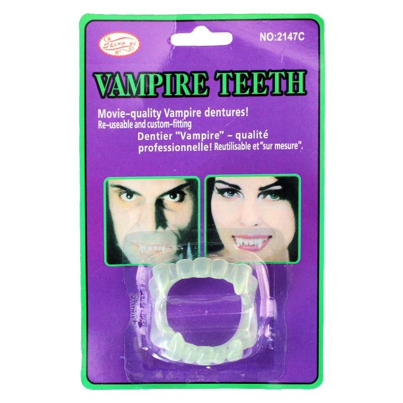 Vampire denture luminous halloween dress up props horror zombie teeth false tiger teeth death braces sharp buck teeth