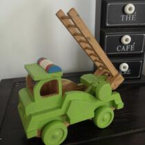 Car cleaning wooden car model classic car wooden car collection antique car nostalgic green ladder car