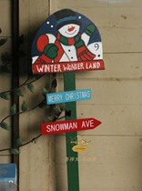 Christmas Winter Thyme Plugin Festival Decoration Single Thin SNOWMAN Painted Snowman 6 up for sale