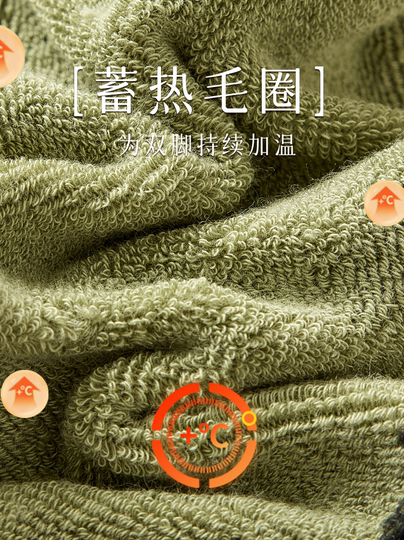 Winter socks women's mid-tube towel pure cotton terry postpartum warm stockings plus velvet autumn and winter style thickened confinement floor