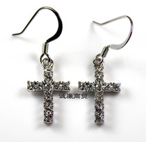 Fashion Jewelry Earrings-Crystal Cross