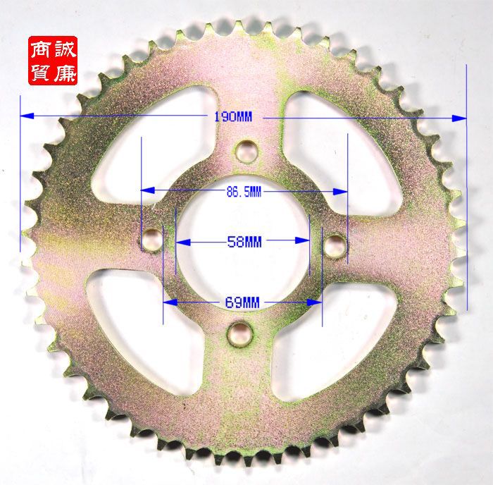 Xe máy không gỗ 46 răng 428 bánh răng lớn xích lớn / bánh sau - Xe máy Gears 	giá bộ nhông xích xe máy dream	