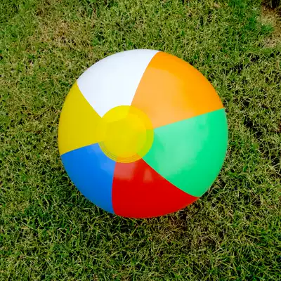 Children's playing water ball six-color beach toy ball inflatable beach ball children's toy ball inflatable color ball