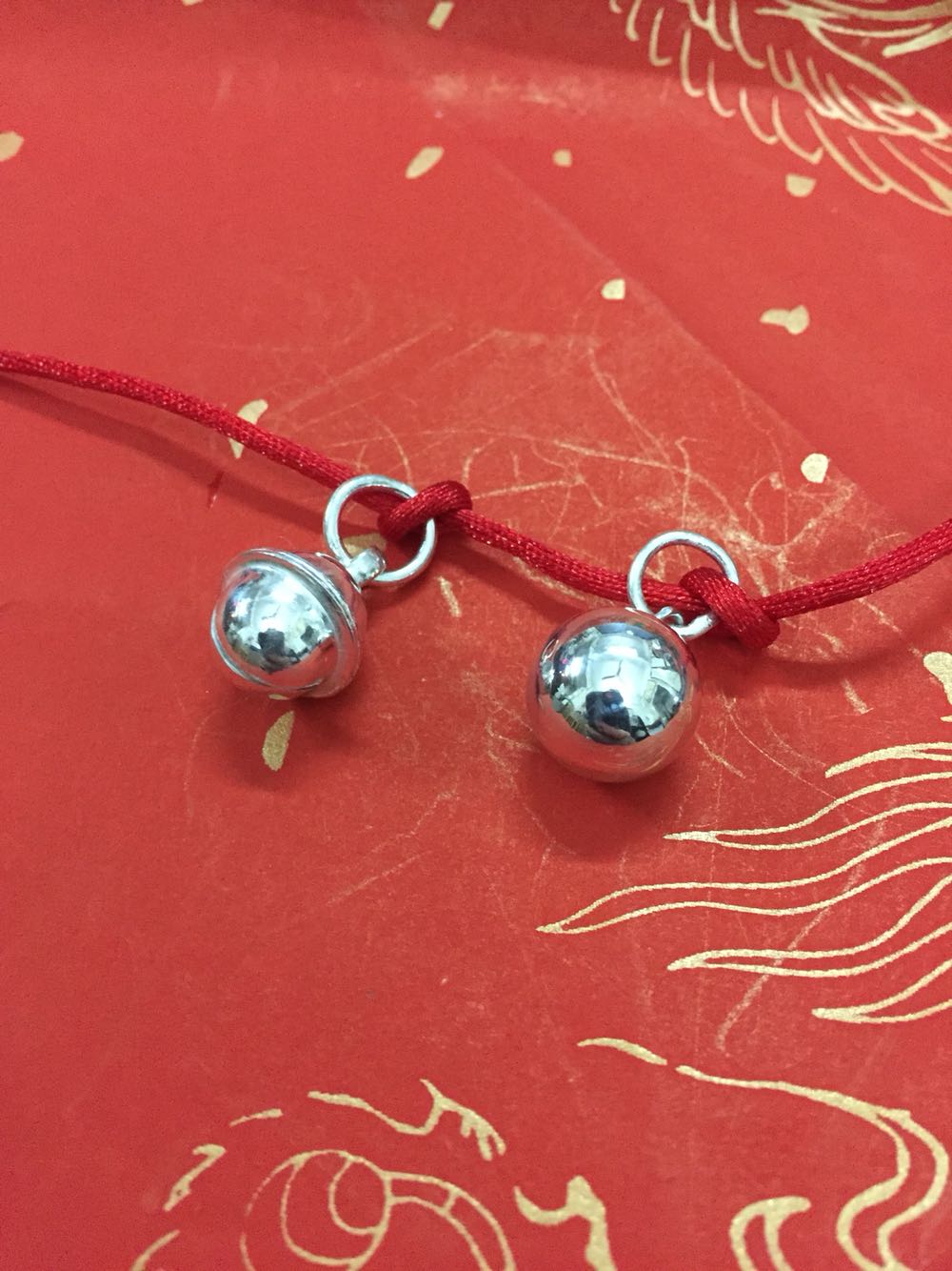 S999 bạc nguyên chất chuông bạc sterling bạc handmade chuông bạc sterling bạc rỗng bóng vòng vàng 18k