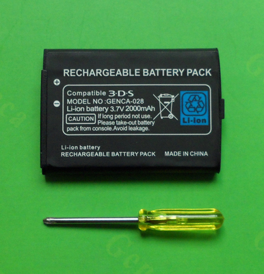 Pin 3DS mới 3ds pin tích hợp 2000 mAh Pin ba nhỏ cũ để gửi phụ kiện tuốc nơ vít 3DS - DS / 3DS kết hợp miếng dán đề can