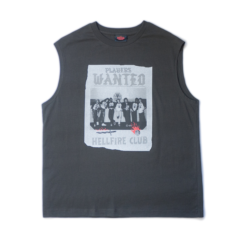 American Tv Series Theme Hellfire Club Printed Sleeveless T-Shirt Vest Japanese Style Loose Cotton Washed Men and Women Same Style