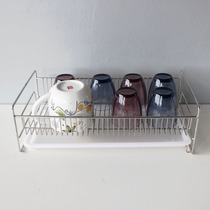 Stainless steel water cup shelf Teacup glass shelf Desktop storage household bottle brush drain drying rack