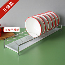 Bowl rack Cabinet storage bowl drain rack Built-in drawer Kitchen windowsill small single row stainless steel shelf