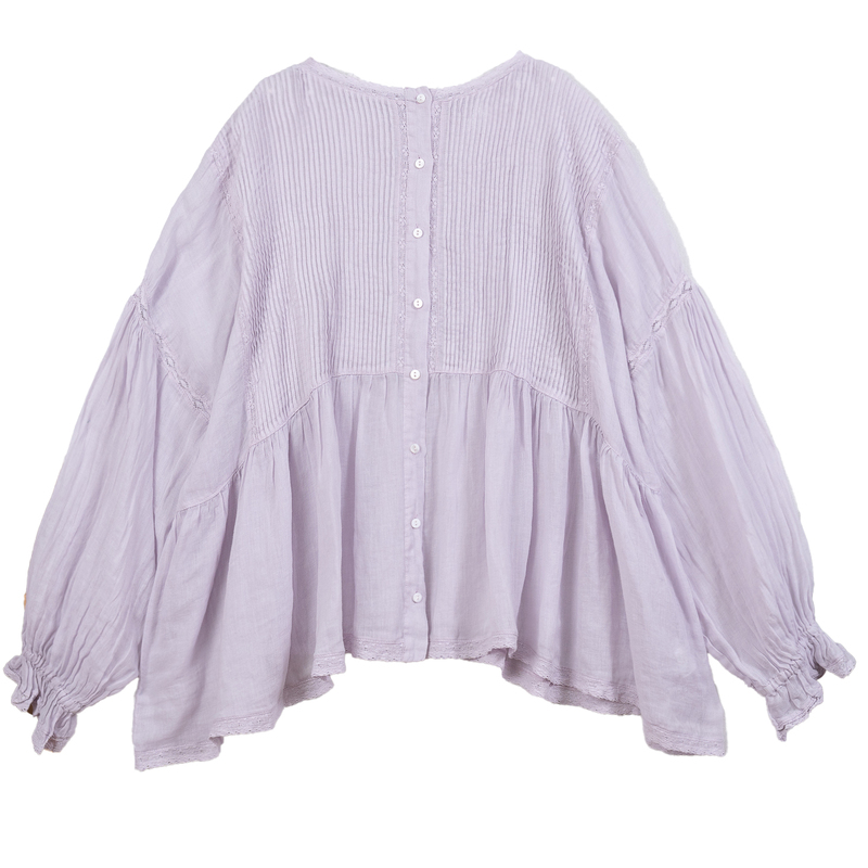 Little m's Private Wardrobe/Extra~ Elaborate Lace Accordion Pleated Bell Sleeve Shirt, New Summer Style