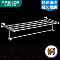 Farnsa bathroom full copper double layer bath towel rack toilet shelve toilet wall-mounted towel rod pendant