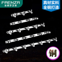 Faenza bathroom hanging rod wall hanging full copper clothing hook door rear multi-function thickening hook type Hook row rack Rod rack