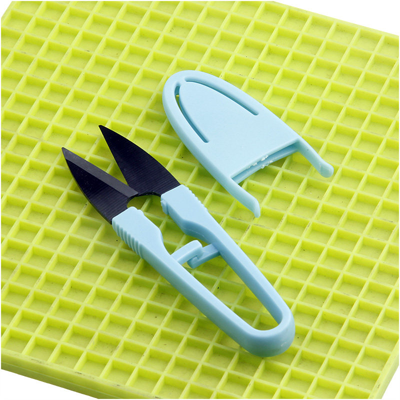 Ceramic yarn cutting textile scissors cross embroidery scissors household hand cutting outdoor U-shaped fish cutting head scissors