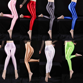 Cropped satin glossy pants large size seamless yoga pants