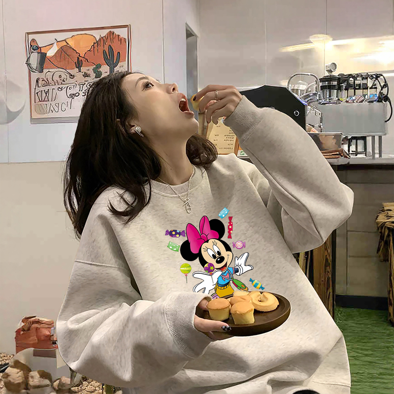 Mickey Trendy Brand High-End Sweatshirt for Women, New 2026 Hot Style, Fashionable and Stylish, Plus-Size for Chubby Women, Fleece-Lined and Thickened Top