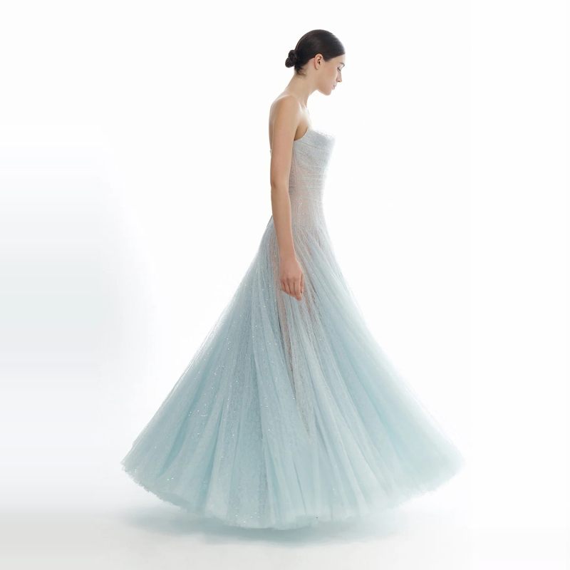 Vietnamese Niche Light Luxury Three-Dimensional Lace Strapless Puffy Skirt Dress, Fairy Princess Mesh Mini Dress Vietnamese Niche Light Luxury Three-Dimensional Lace Strapless Puffy Skirt Dress, Fairy Princess Mesh Mini Dress