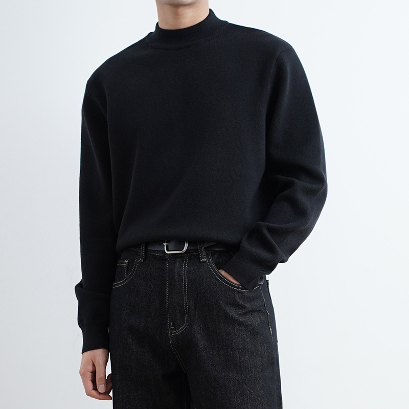 Shijoin Original Fundajoin Half Turtleneck Knitted Pure Color Sweater Autumn and Winter Loose Inner Wear Long Sleeves 200115 Shijoin Original Fundajoin Half Turtleneck Knitted Pure Color Sweater Autumn and Winter Loose Inner Wear Long Sleeves 200115