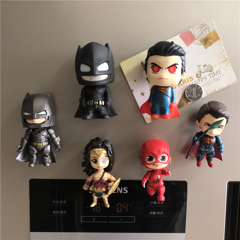 Superhero Flash Superman vs Batman Wonder Woman 3D three-dimensional refrigerator stickers Magnet Refrigerator decoration