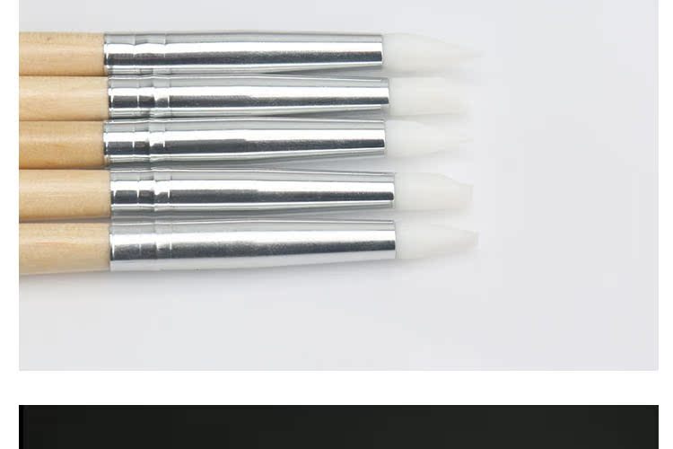 Công cụ làm móng mới bằng ánh sáng trị liệu bằng bút silicon Bút mực khắc bút rỗng bút gỗ que mềm silicon dập nổi 5 - Công cụ Nail vẽ hoa cọ bản