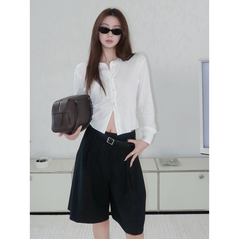 Ruelle White Knit Cardigan for Women, 100% Cotton, Sun Protection, R0W Style, Cool and Breathable Texture, Kendall Jenner Style