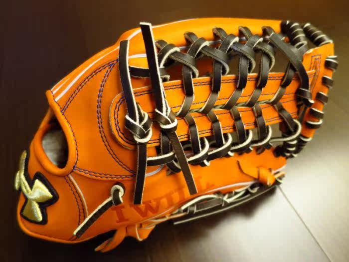 Bisessional hard type UA UNDER ARMOUR baseball softball glove outfield glove black original leather 2 colors