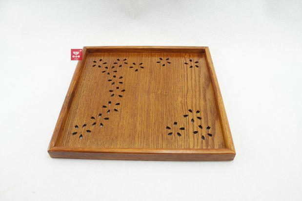 Khay trà gỗ kiểu Nhật, khay vintage, khay gỗ, vuông zakka, khay trà hình chữ nhật, khay rò rỉ, khay hoa anh đào dễ thương khay trà gỗ