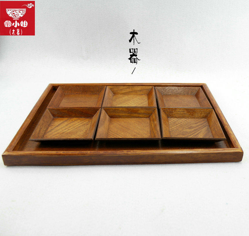 Special price melon and fruit saucer combined set disc tray tray tray tea tray coffee tray dried fruit and western pastry dish wood dish-Taobao