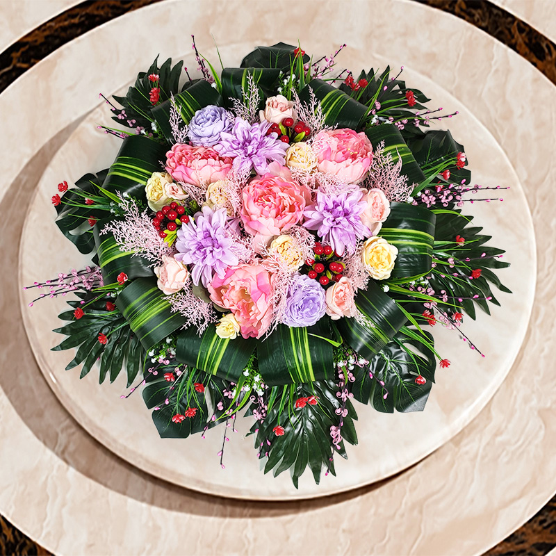 Hotel Table Flower Pendulum Flowers Emulation Flower Turntable Large Round Table Table Flower Drying Flower Pendulum table Table Dining Room Decoration Flowers