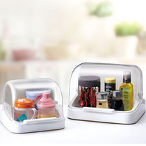 Japan imported asvel flip-top transparent multi-function storage box cup milk bottle kitchen seasoning bottle rack