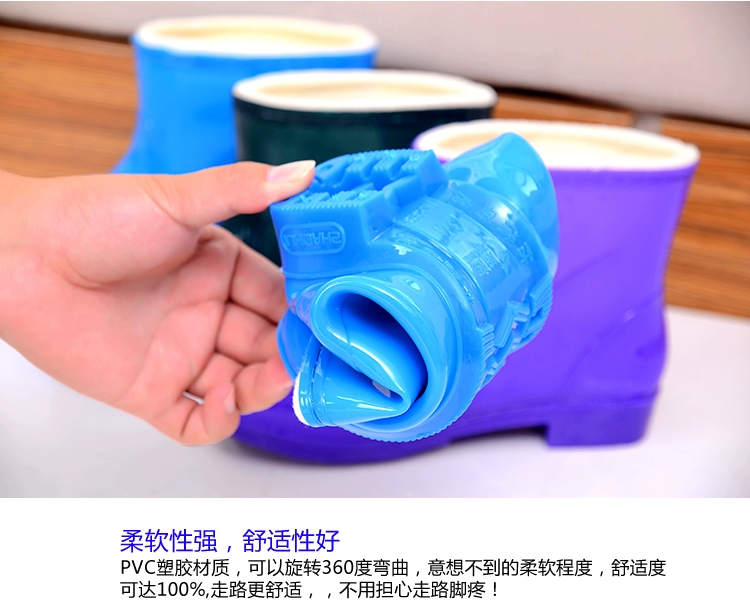 Trung ống cộng với ủng đi mưa nhung mang giày nước ấm nam nữ đi làm bếp rửa xe chống mưa đi mưa ủng đi mưa