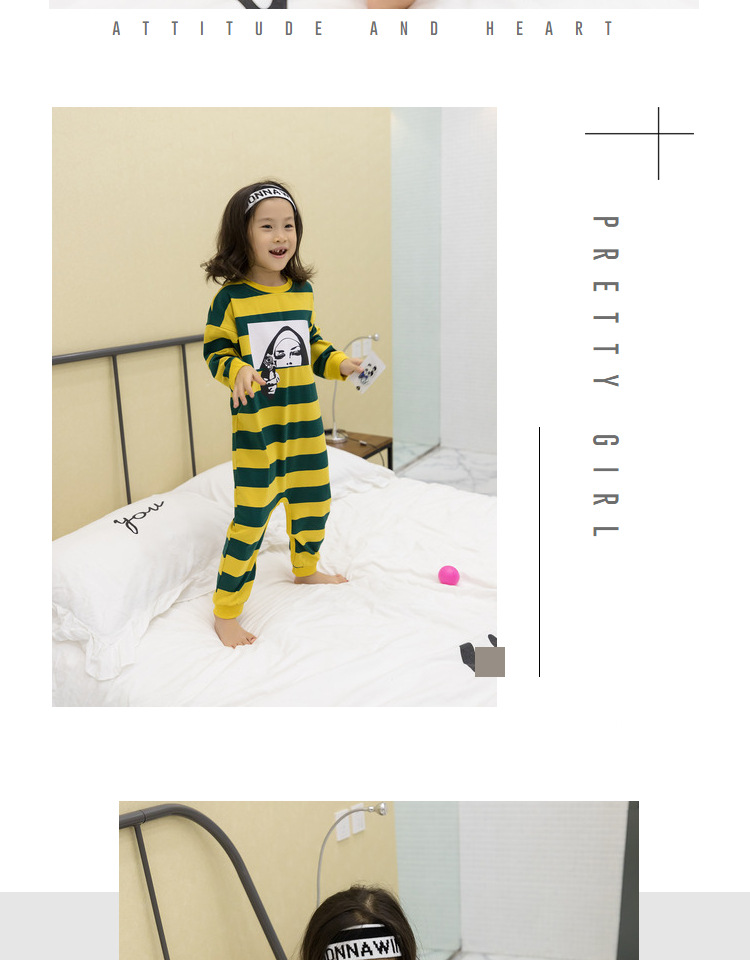 Bộ đồ liền thân cho bé 6 mùa xuân và mùa thu 5 trẻ lớn 3 bé 2 bé 1 tuổi và bé gái 4 bộ đồ ngủ chống đá mát mẻ đồ ngủ trẻ em