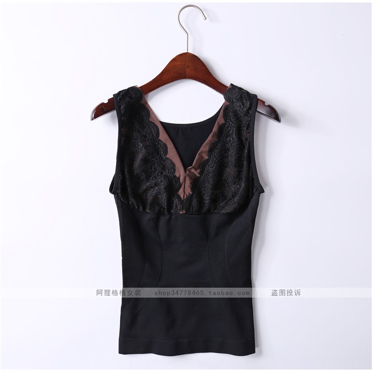 [Giải phóng mặt bằng] Cơ thể liền mạch định hình vest nữ Đầm ren cổ chữ V nâng đỡ ngực bộ quần áo lót định hình