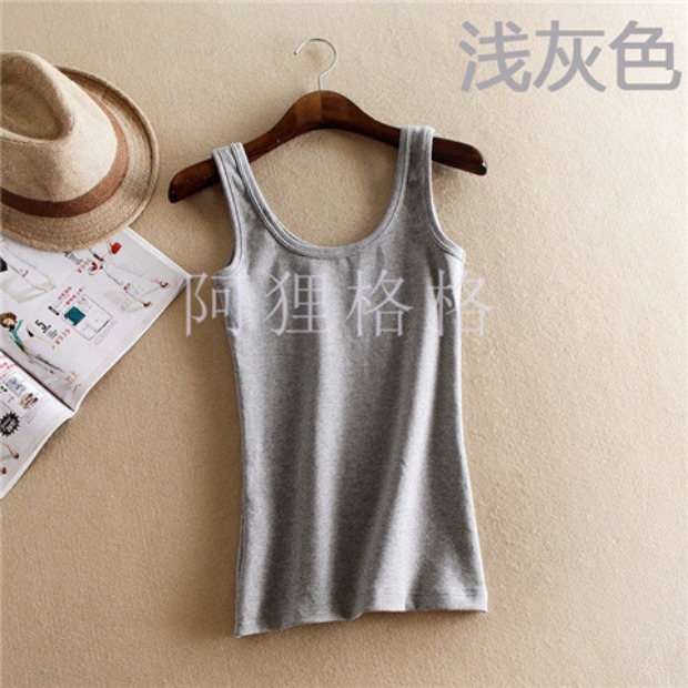 Mùa thu và mùa đông dày cotton vest nữ cotton mỏng đa năng nhỏ chữ U dây đeo tay áo đáy quần đoạn ngắn áo khoác nỉ nữ