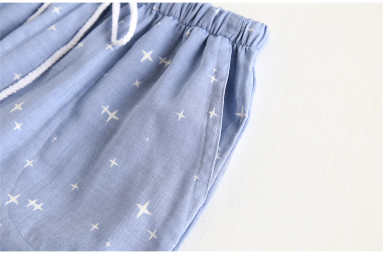 Quần cotton ngắn gạc pyjama Mùa hè nam và nữ cặp vợ chồng quần nhà lỏng lẻo mặc quần đùi nữ