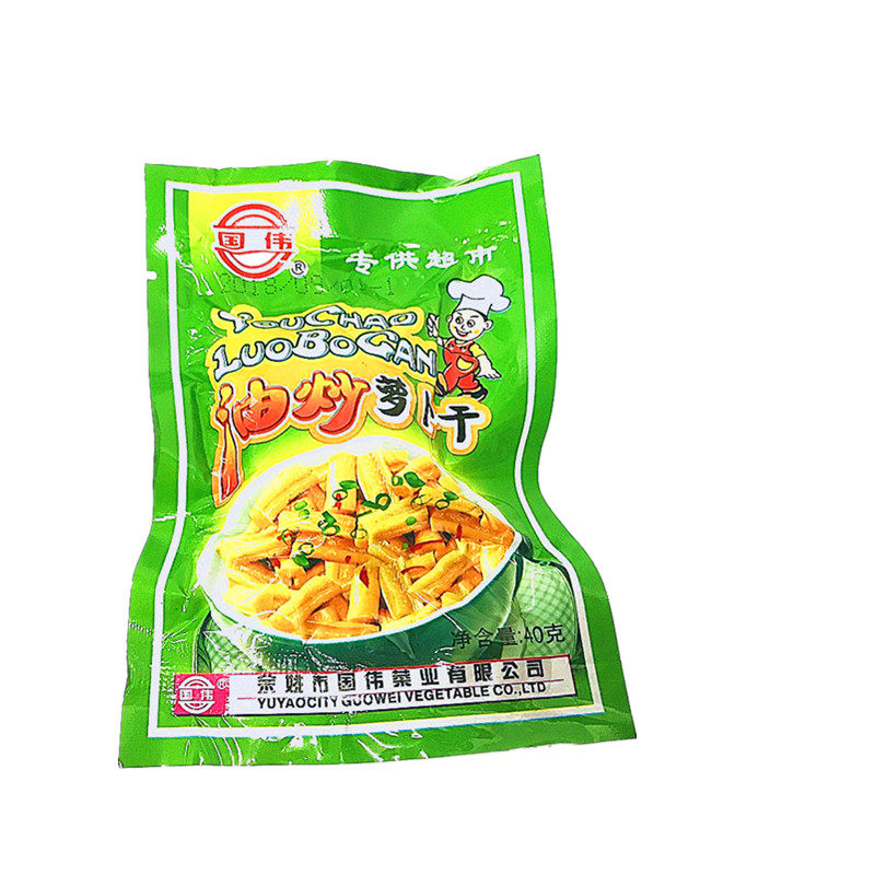 Yuyao pickles Guowei oil fried dried radish 40g 60 bags small package sweet crispy pickles kimchi pickled ready-to-eat side dishes