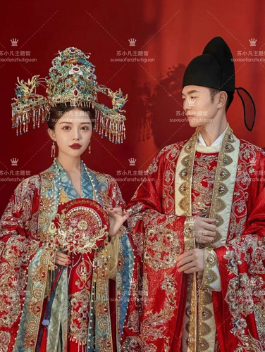 Ханьфу для влюбленных для невесты, реквизит для фотографии подходит для мужчин и женщин, китайский стиль