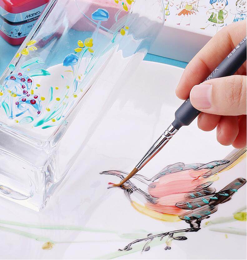 Children's ceramic glass painted paint suit hand-painted special waterproof without falling color handmade diy painted plate vase