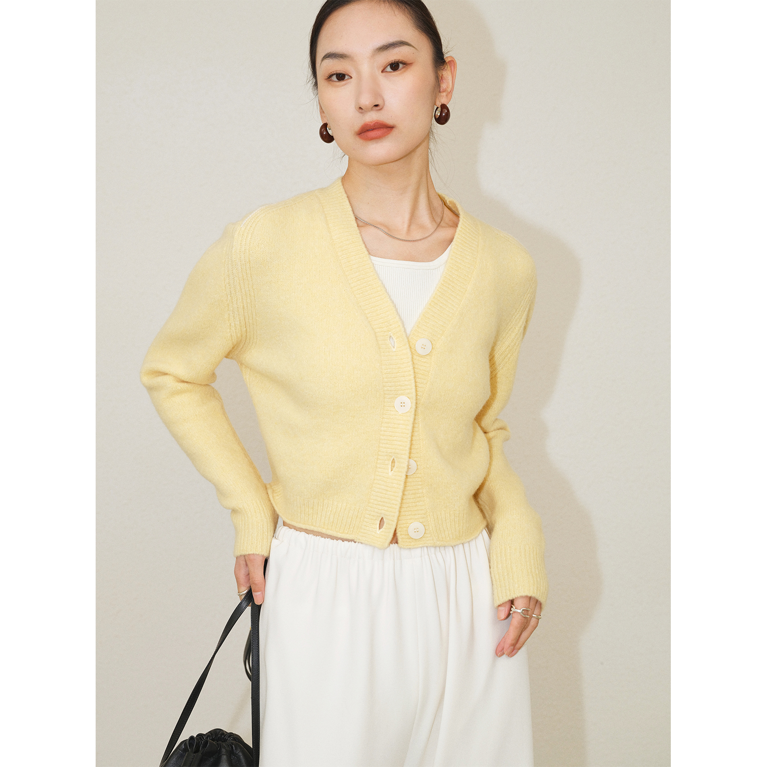 MRS Studios early spring wan can be matched with Italian ring-ring yarn hit colour line short and small jacket cardio-hoodie