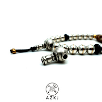 With non - door 925 retro - silver solid submarine Buddha head three passages play Buddha - seed accessories