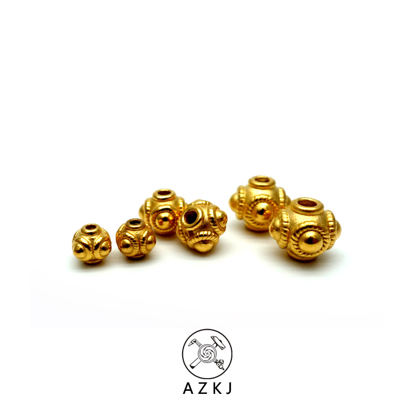 And not gate 24K gold 999 pure gold dragonfly eye separation beads disciple beads dzi beads Buddha beads collarbone chain necklace accessories