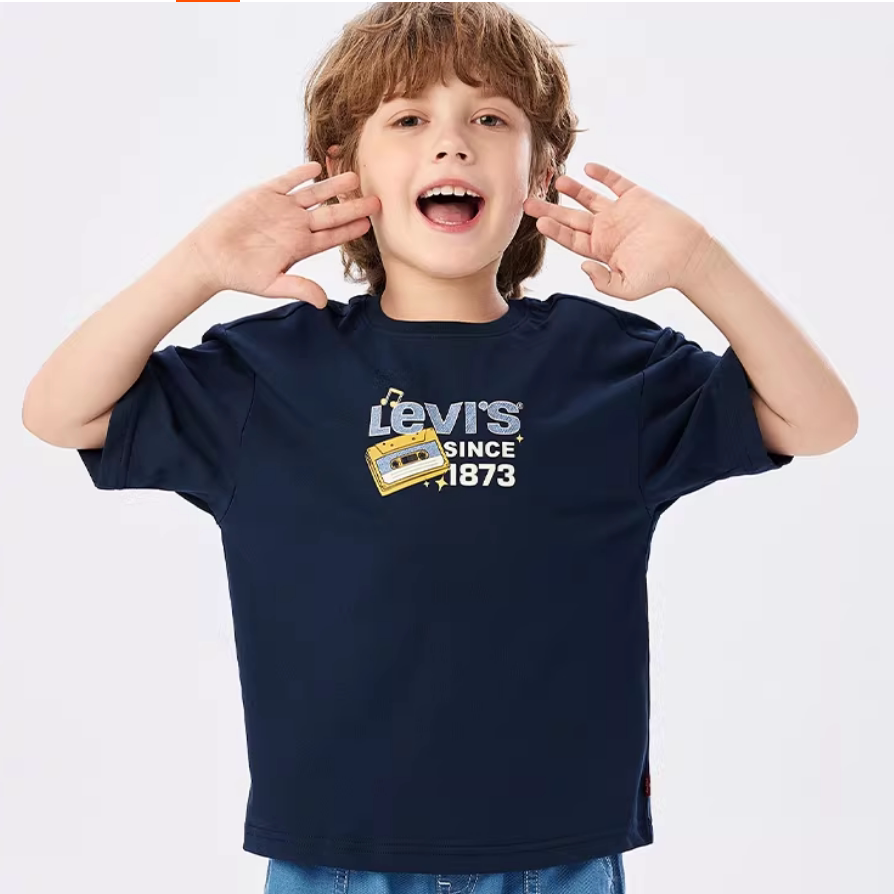 【凉感透气】Levis李维斯儿童男童短袖T恤2026夏季新款运动上衣女