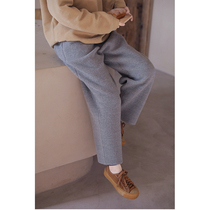 An old original with winter style ash color ultra-soft sheep camel hair comfort and loose waist warm and loose radish pants 5446-2