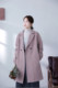 One old original winter style Italian imported double-sided gray pink suit collar cocoon-shaped warm woolen coat 4635