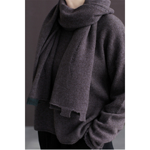 One old original winter yak velvet wool high sauce purple super soft hollow hollow warm knitted scarf 6000