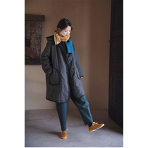 One old original with winter style dark grey green linen wool grinding with cap overlapping door flap in warm clip cotton cotton clot 4651
