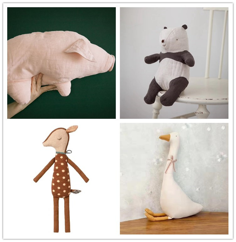Factory Nordic Style Nerd Goose Linen Small Powder Pig Small Deer Cloth Art Doll Toy Home Decoration Doll