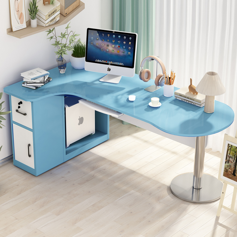 Simple Curved Corner Computer Study Desk, Special-Shaped Office Desk for Hospital Use, Outpatient Clinic, Pet Diagnosis and Treatment, and Psychological Counseling Table