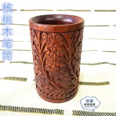 Pakistan wood carving pen holder pen box solid wood traditional hand carved desk decoration decoration