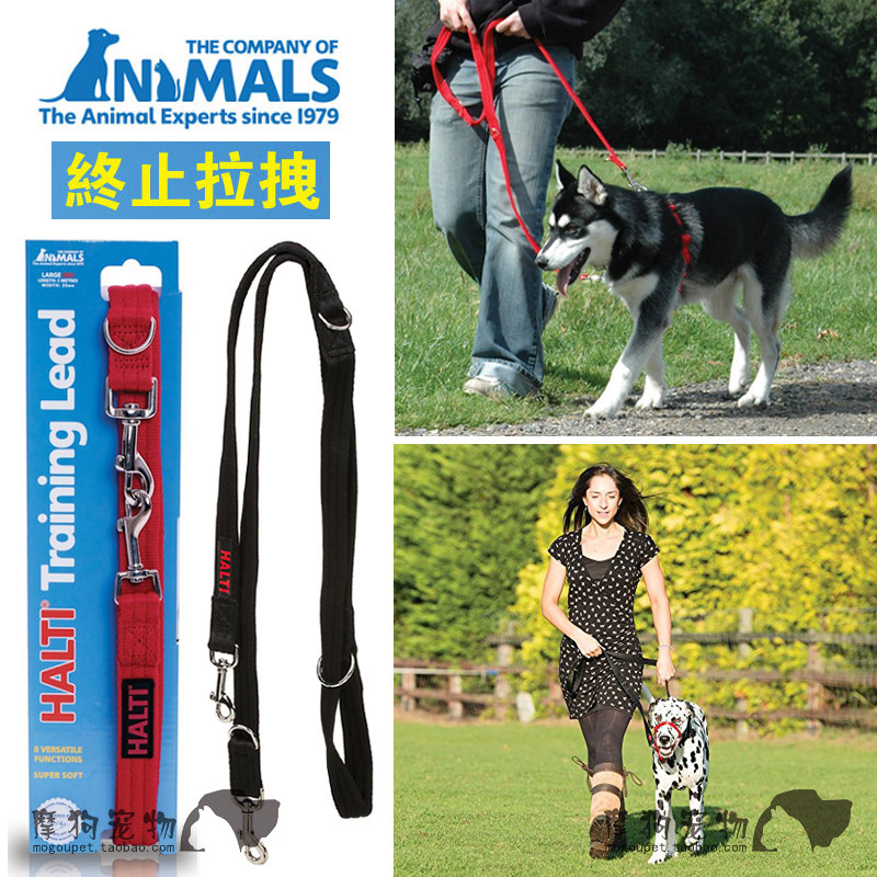 British HALTI Hardy multi-function training leash length adjustable leash training dog double-headed dog strap