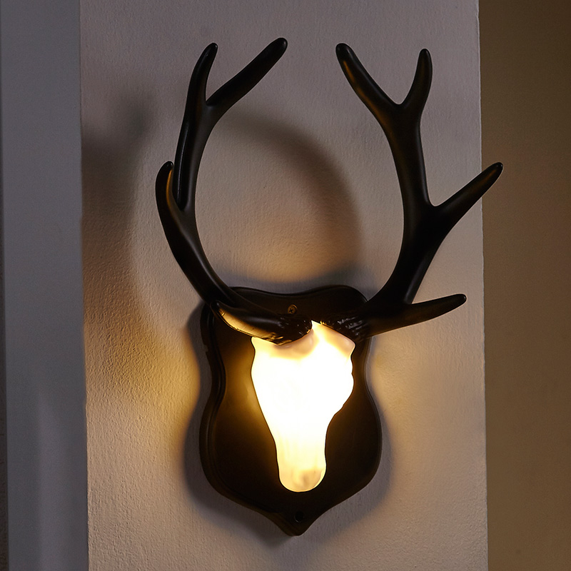 Money Deer Head Nightlight KTV Aisle Nordic Living Room Bedroom bed Headlights Creative TV Background wall Deer Corner Wall Lamp