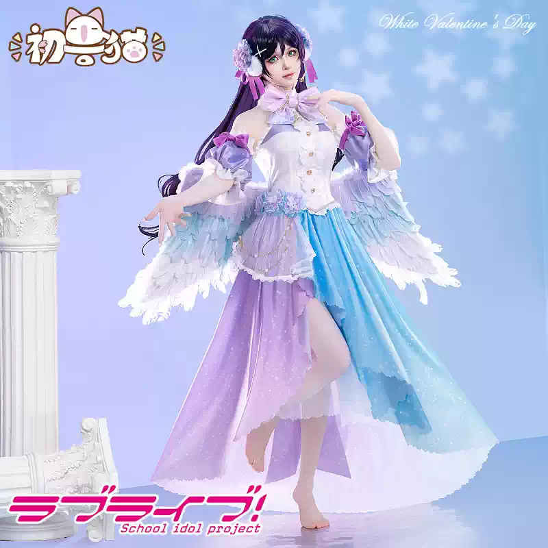 Lovelive東條希白色情人節天使造型COS服動漫角色服裝南小鳥天使COS裝